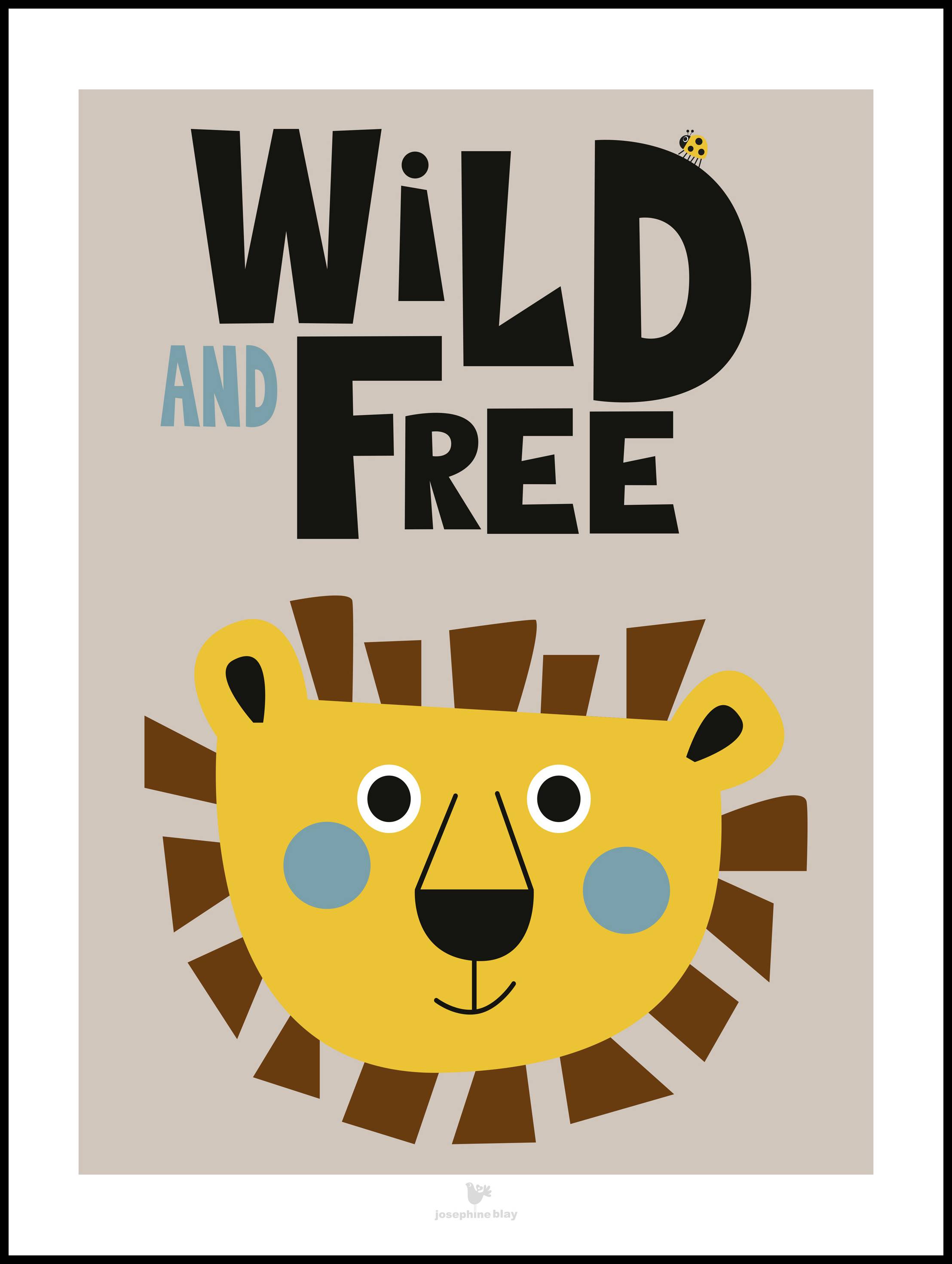 Wild and Free - Beige Poster (30x40 cm)