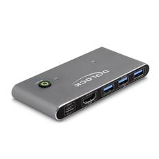 Delock HDMI KVM Switch 8K 60 Hz mit USB 5 Gbps, 7680 x 4320 Pixel, 8K Ultra HD, Anthrazit