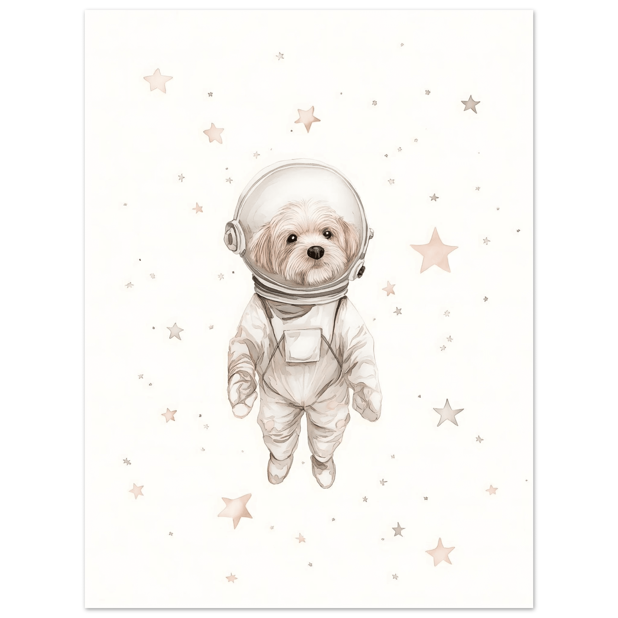 Hund i rymden poster-30x40 cm / 12x16″ / Utan ram / -