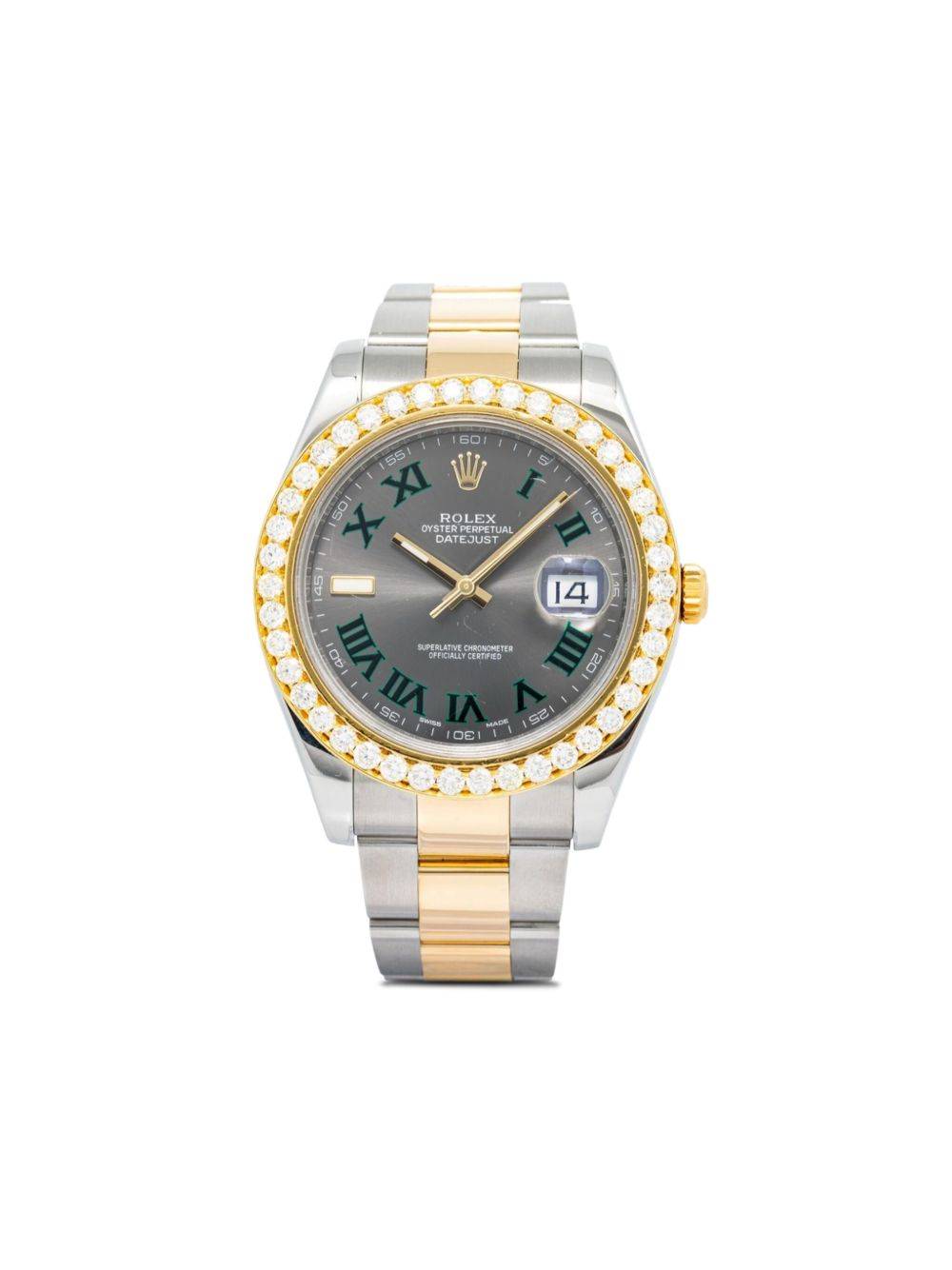 Rolex - Pre-owned Datejust 41 mm klocka - herr - rostfritt stål/18K gult guld - one size - Grå