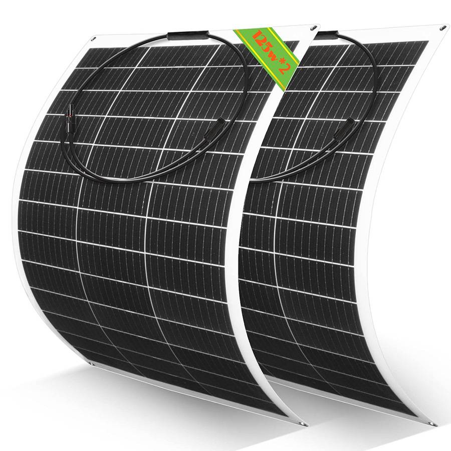 125W Flexible Solar Panel, Bendable  Monocrystalline, High Efficiency Waterproof Solar Charger for RV, Boat, Camping & Off-G