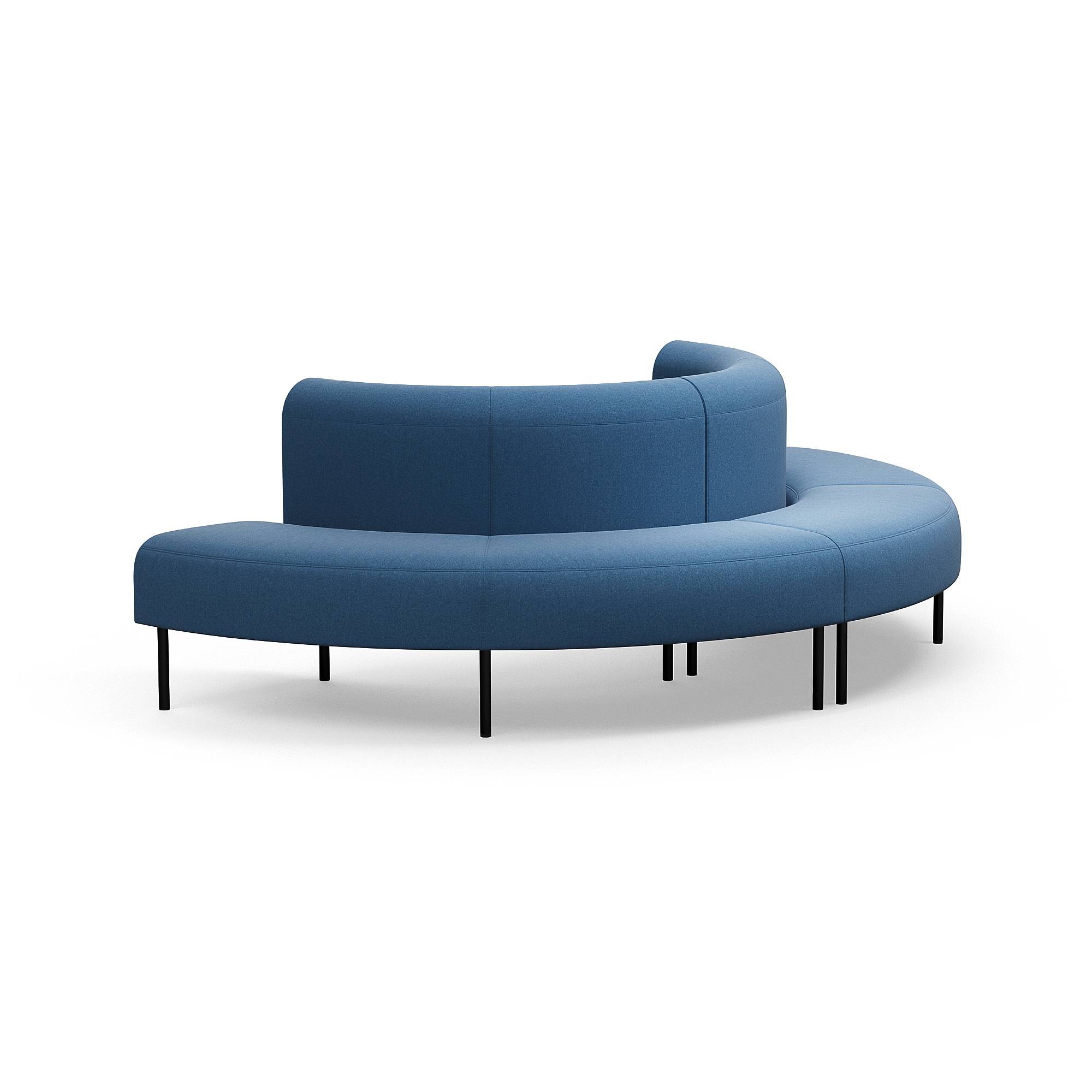 Soffa VARIETY, utåtvänd halvcirkel, tyg Pod CS, blå