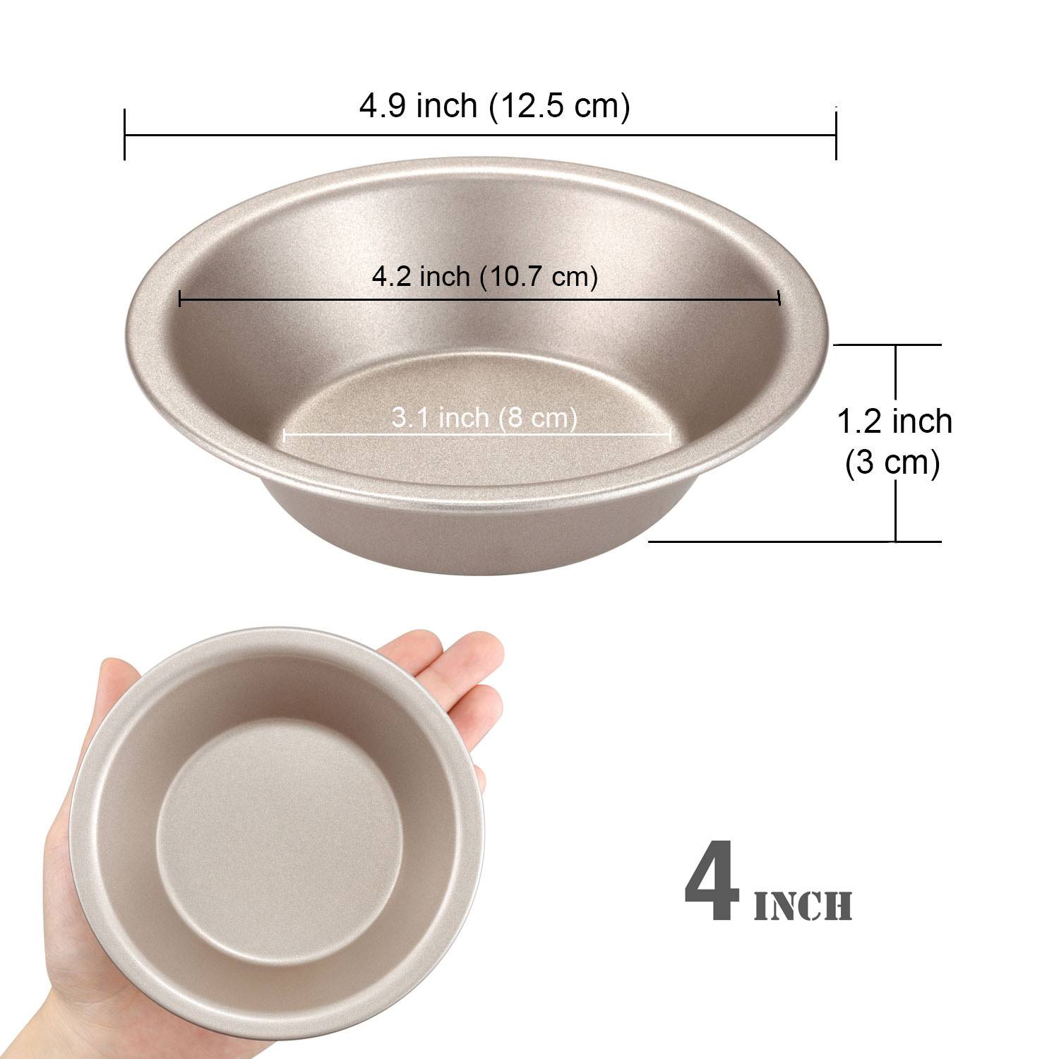 CHEFMADE WK9024-4 Carbon Steel Bakeware 4Pcs/set Non-Stick Round Mini Pie Tart Pan Set For Oven Baking