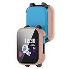 KUTEWEU Klockskyddsfodral kompatibelt med Xplora XGO3, PC smalt fodral stötsäkert skydd skyddande stötfångare med skärmskyddsskal för Xplora XGO3 smart watch tillbehör (2 st rosa)