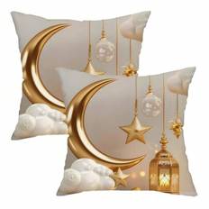 [Ramadan Hot Sale] 3D Visual, 1st och 2st, Multi-Size, Islamic Karim Kuddfodral, Mubarak Kuddfodral, Ramadan, Eid Mubarak, Eid Al-Fitr, Ramadan Decor, - Multifärgad (40*40,45*45)