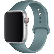 Silikonrem til Apple Watch Band 45mm 44mm 42mm 49mm 41mm 40mm 38mm correa armband iwatch Series 8 7 9 SE 4 3 5 Ultra 6 Cactus