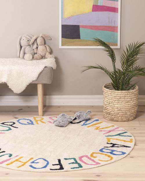 Stava dark multi - barnmatta Rund 120 cm (Rund 120 cm)