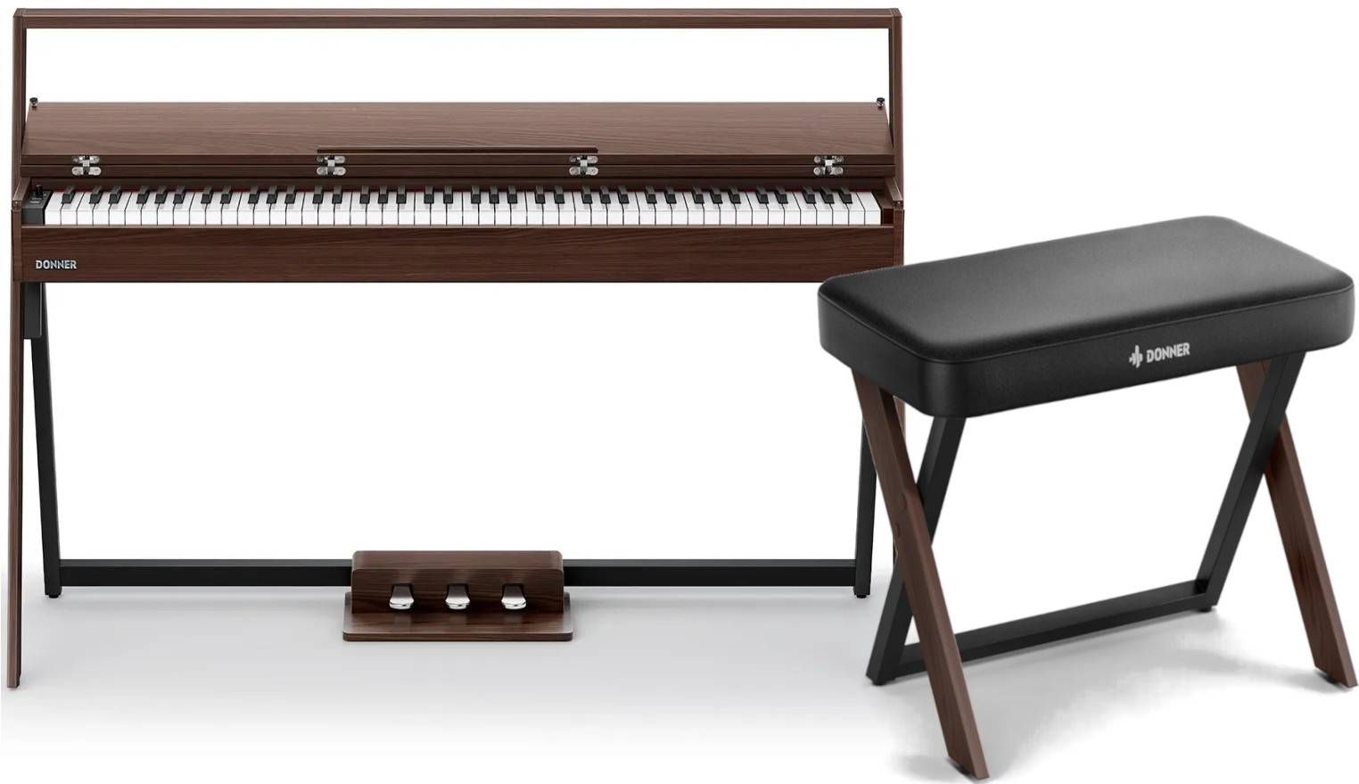 Donner Oura R300 El klaver Bundle - Valnød