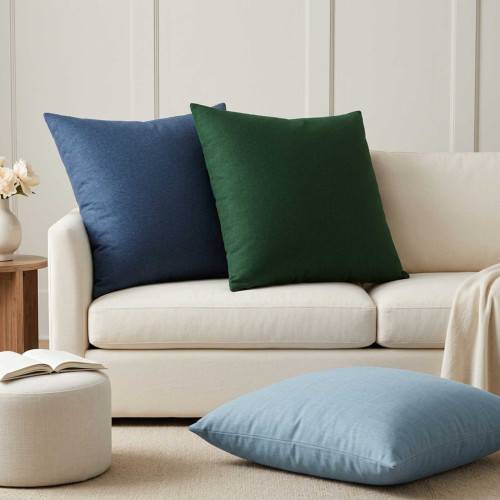 Kuddöverdrag 6 st HEERLEN Jeansblå 70 x 70 cm Tyg