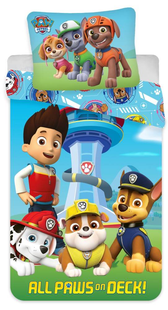 Paw Patrol on Deck Paws barnbäddset 100x135 cm, 40x60 cm