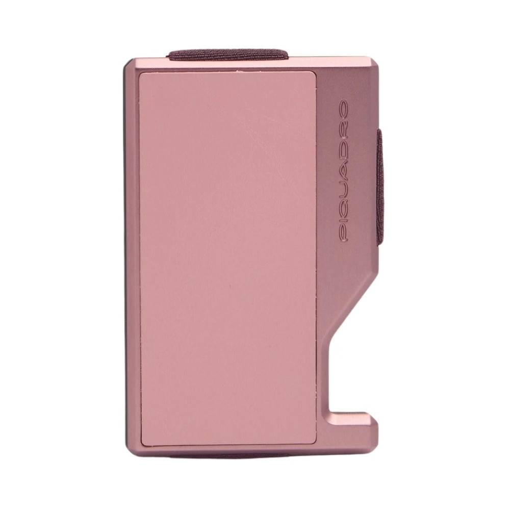 Piquadro MagSafe kortholder i metal og læder med elastikbånd - Accessories - Dame - Lyserød - ONE SIZE - Læder