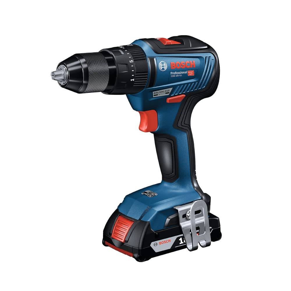Bosch Professional 18V Cordless Vibrating Driver Drill 2 carrying case (2.0Ah pieces, charger, included) GSB18V-55 blå