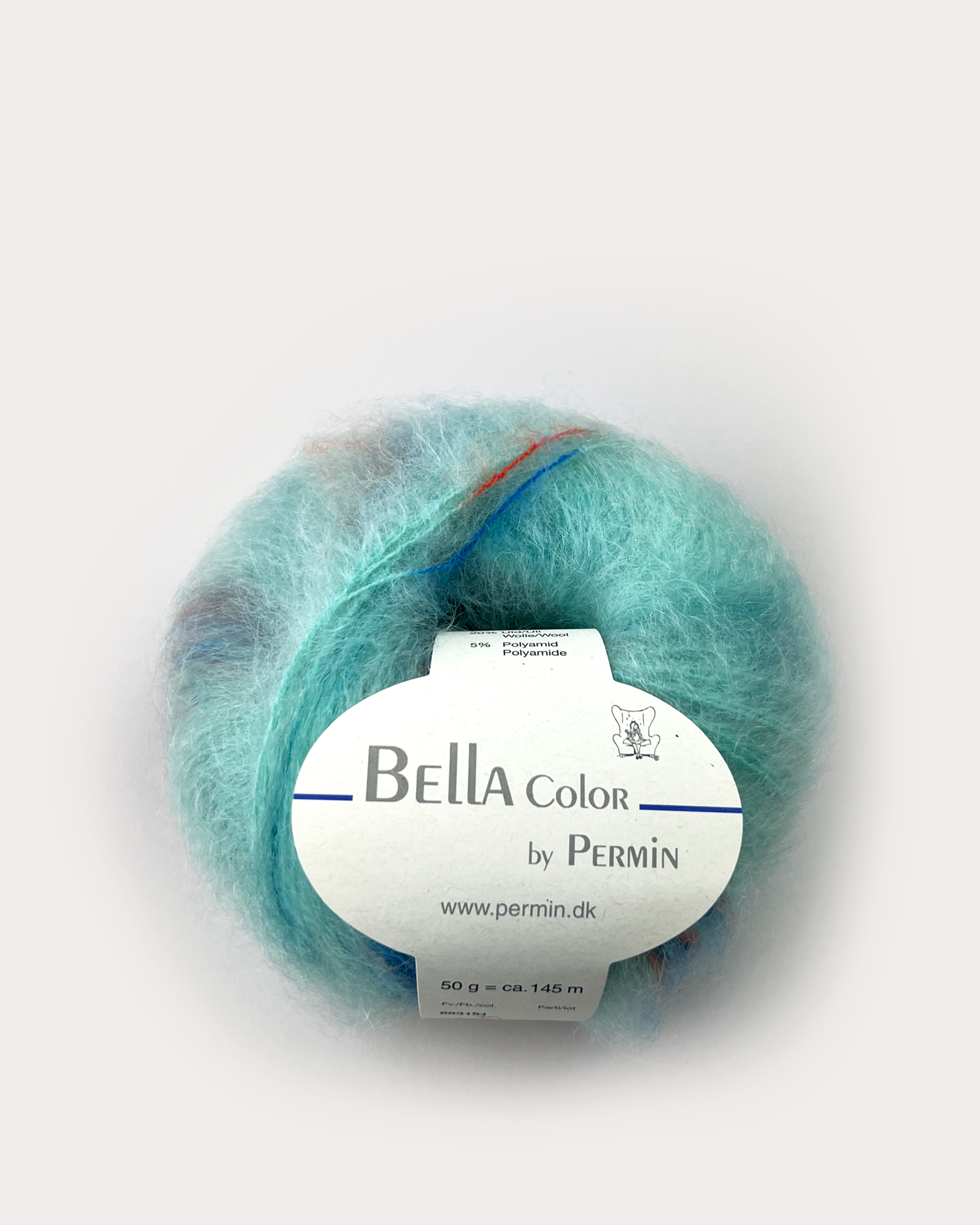 Bella Permin garn - Mohairgarn med ullgarn & polyamid - fv 883187 Color Mint