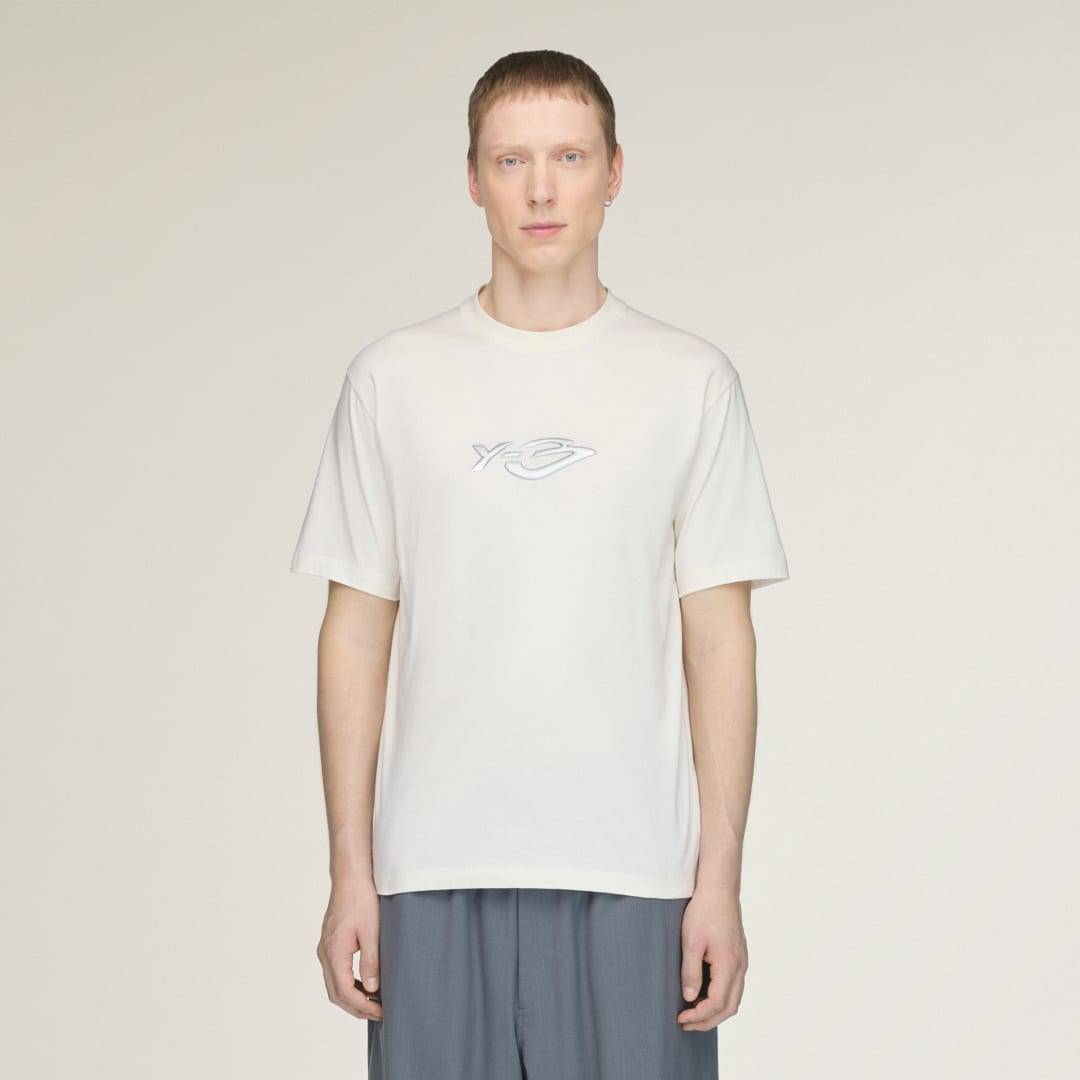 Y-3 LIQUID LOGO KORTÄRMAD T-SHIRT - Chalk White