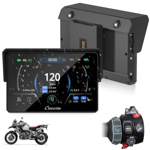 2025 CARPURIDE W502BS PRO för BMW Motorcycle CarPlay & Android Auto Dual Bluetooth, 5" vattentät GPS-navigeringsskärm, Dataavläsning, Native Wonder, TPMS, Ljussensor, Musikdelning, Intercom