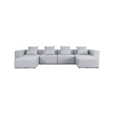 VERONA Modul U-sofa i polyester 415 x 207 cm - Lysegrå
