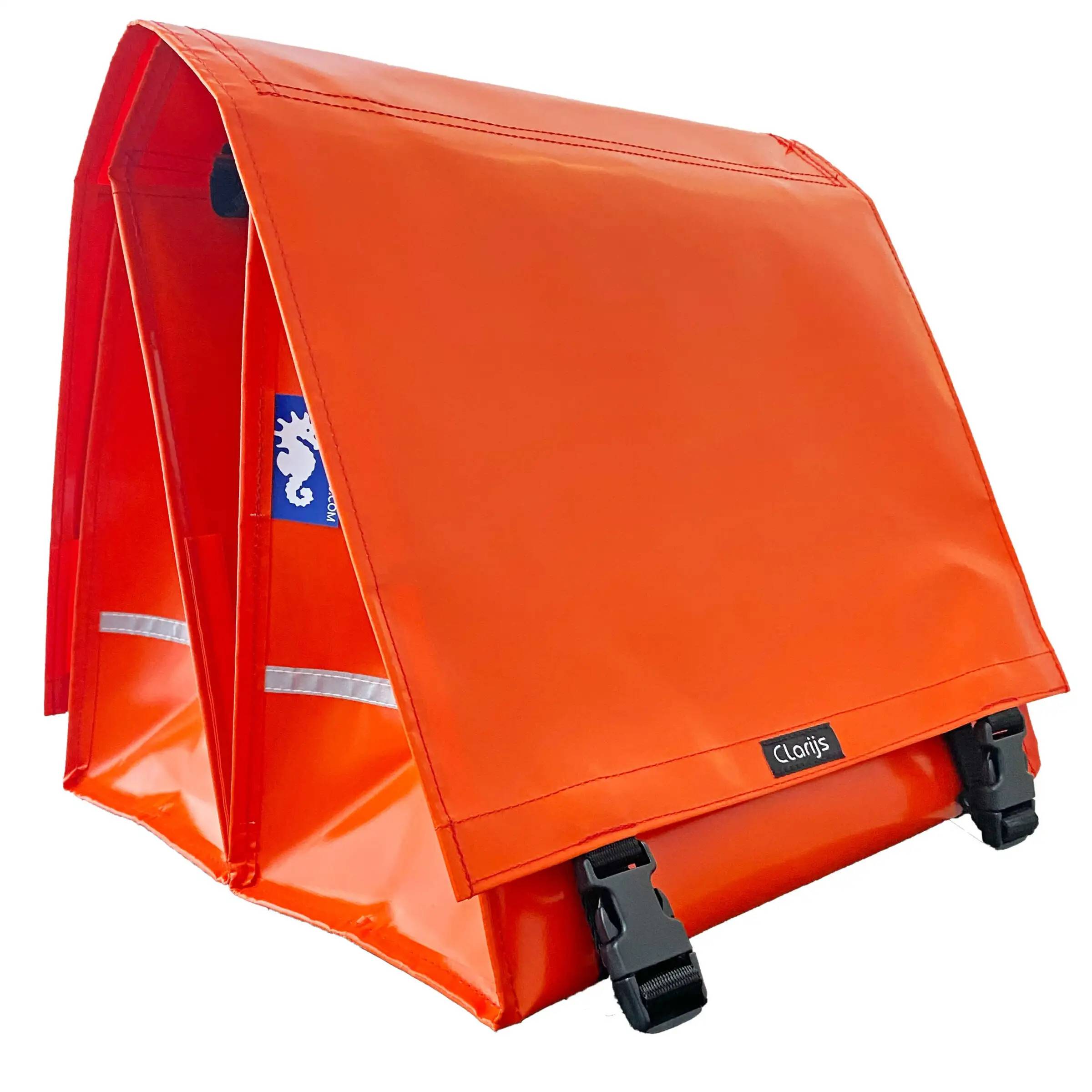 Clarijs cykeltaske dobbelt XL PVC 46L vandtæt - orange