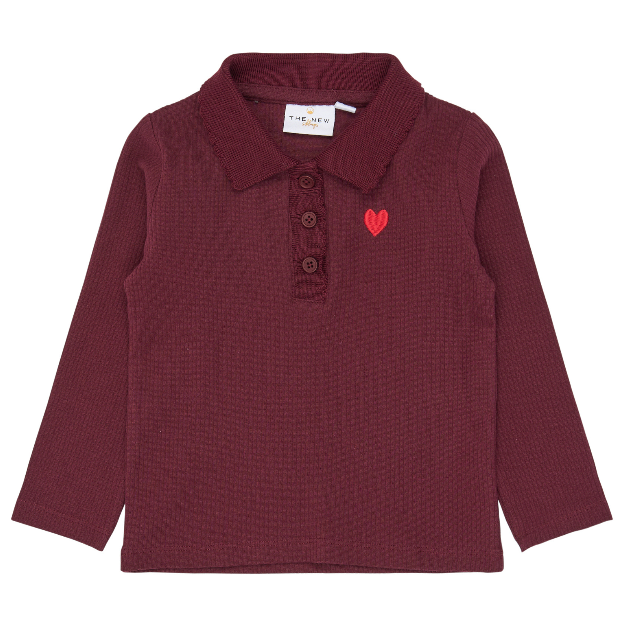 THE NEW Siblings - Vernina LS Rib Polo, TNST7091 - Burgundy - 104