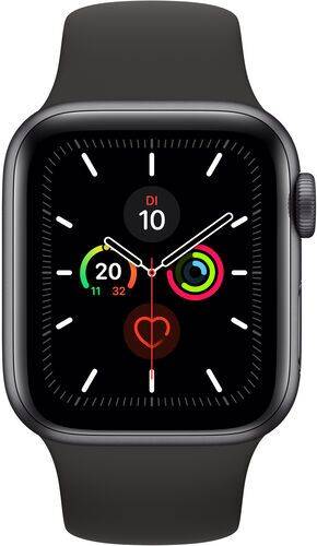 Apple Watch Series 5 (2019) | 40 mm | Aluminum | GPS + Cellular | rymdgrå | Sportband svart