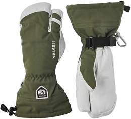 Hestra Army Leather Heli Ski 3-Finger Skihandsker Olive 9