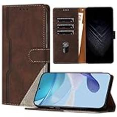 for Samsung Galaxy S24 FE Wallet Case with Card Slots Stand Magnetic Closure Flip PU Leather Phone Cover, Brown