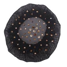 QHP Hårnät med glitterstenar - Svart/Brun