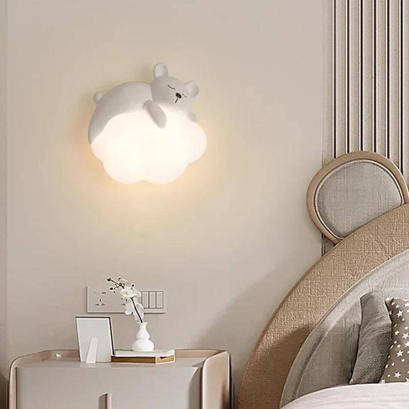 PandaGlow Lampa - Ljuvlig LED Väggbelysning för Barn - A Björn / 3 färgtemperatur