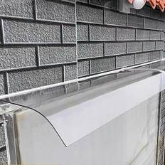 Genomskinlig utomhusmarkis, 3,5 mm välvd trädgård markis, UV-beständig dörrmarkis, klart polykarbonatark, lämplig för dörrar, fönster, uteplatser, bakgårdar (40 x 90 cm/16 x 35 tum)