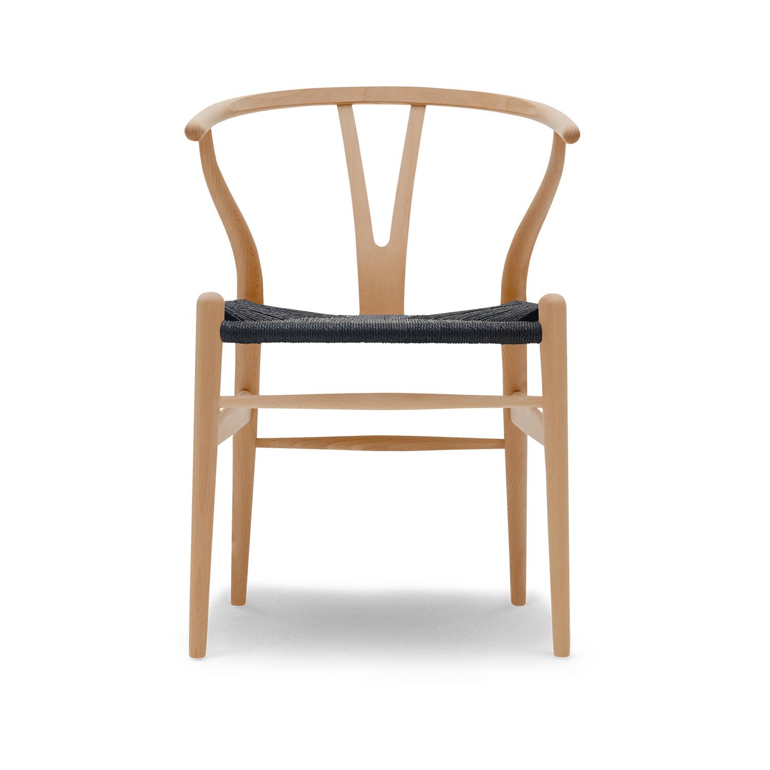 CH24 Y-stol af Hans J. Wegner Bøg Lak Sort papirgarn