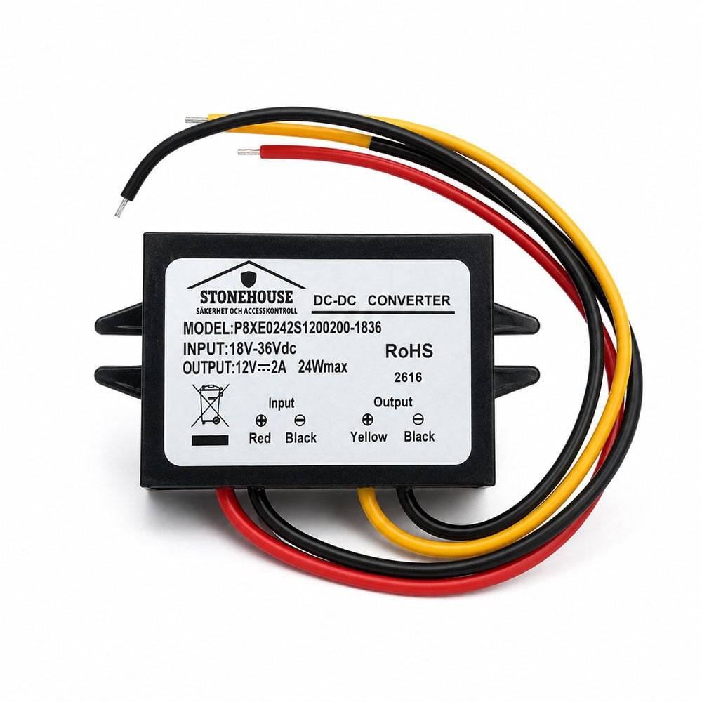 DC-DC Omvandlare 24V till 12V 2A 24V Spänningsomvandlare (IP67)