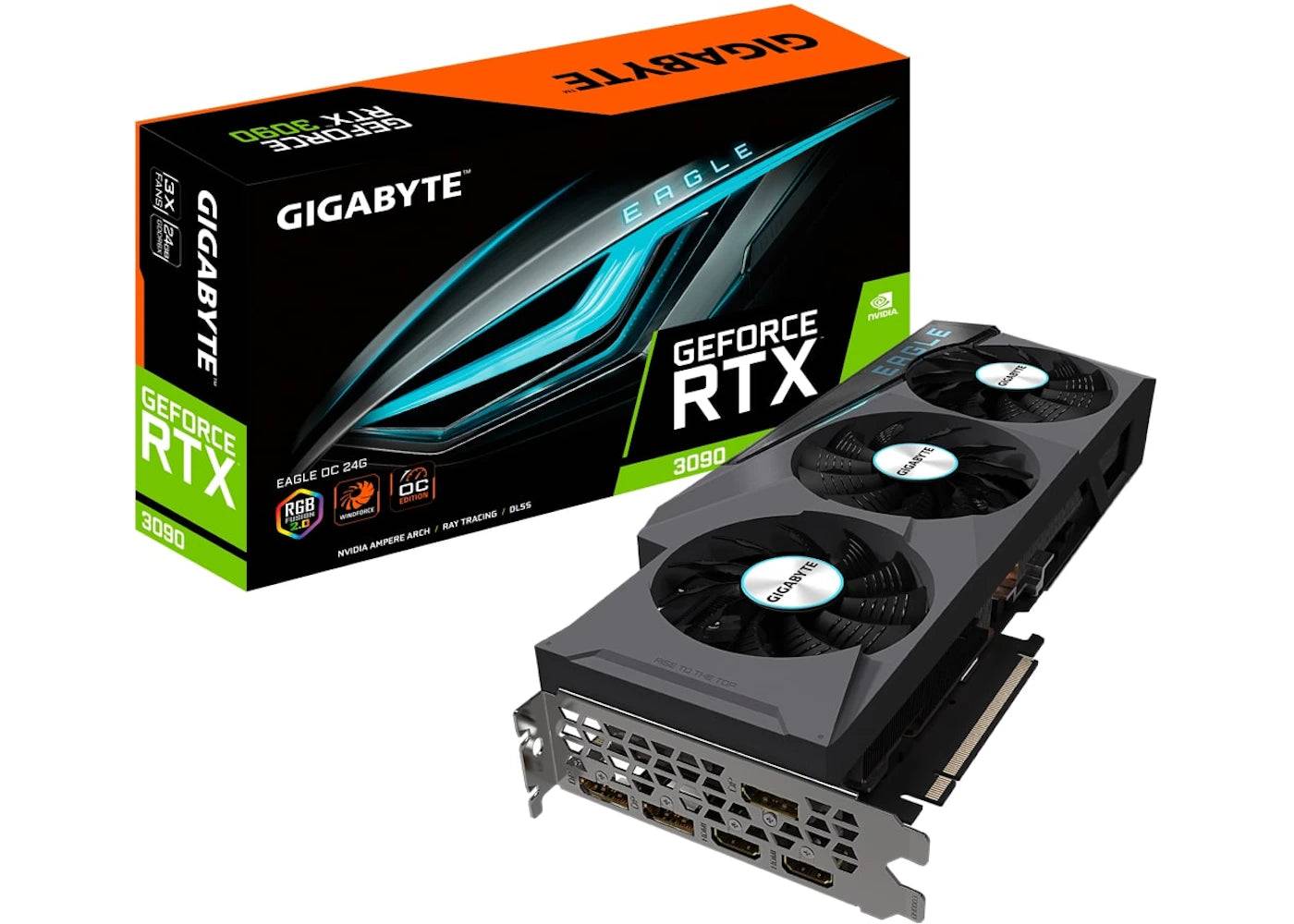 NVIDIA GIGABYTE GeForce RTX 3090 Eagle Graphics Card (GV-N3090EAGLE OC-24GD) - One Size (One Size)