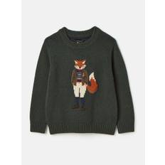 Joules Joules Kids' Jonty Green Intarsia Knitted Jumper