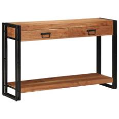 Konsolbord med låda Brun 120 x 33 x 75 cm massivt akacia
