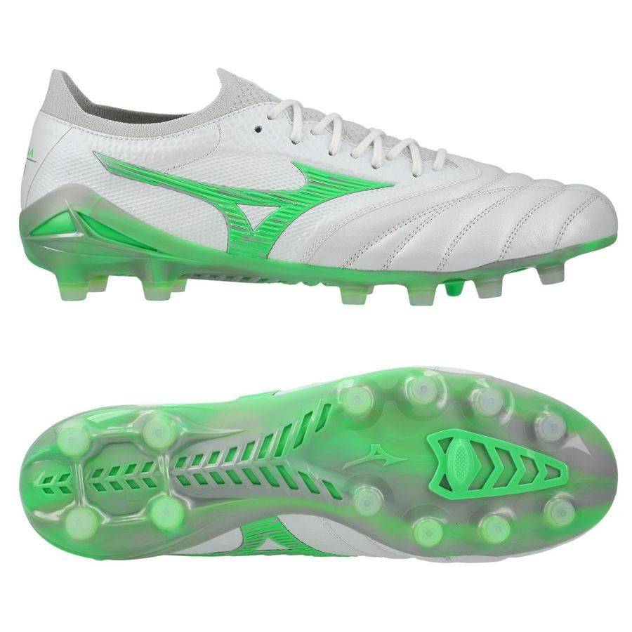Mizuno Morelia Neo IV Beta Made in Japan FG Frontier - Vit/Neongrön/Grå - Gräs (FG) - ['Vit'] (38½)