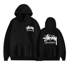 Unisex Stussy Pullover Hoodie Medeltung Hoodie Svart Svart-Perfet Black L