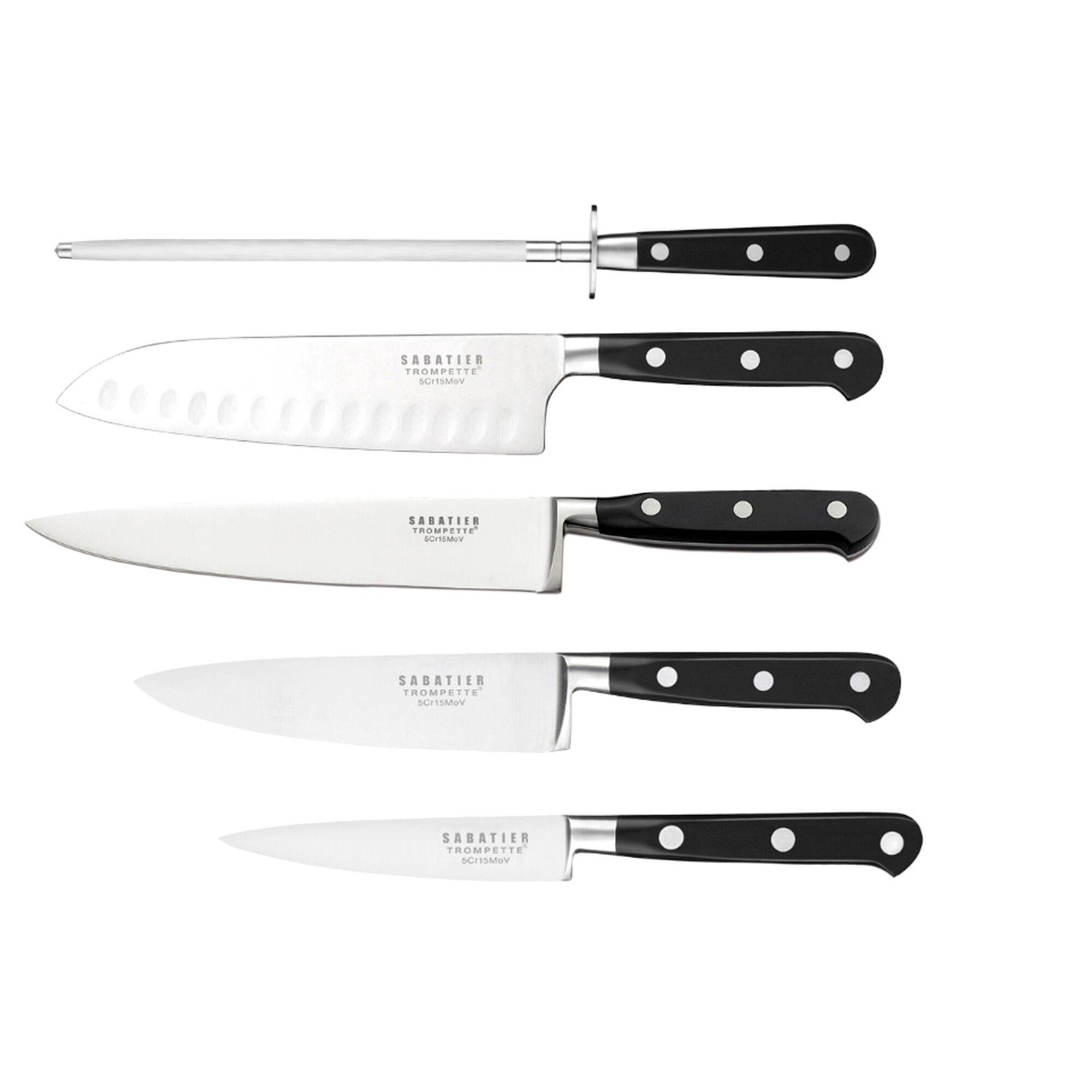 Sabatier trompette Origin knivset 5 delar - Rostfritt stål, svart
