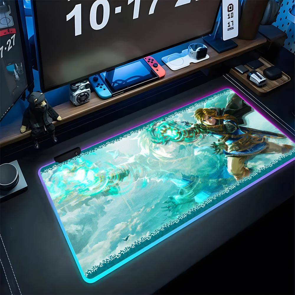 L-LegendS of ZeldaES Musmatta Gaming LED 700x300 Musmatta Musmattor Bord datorspelmattor PC Skrivbordsmatta RGB Tangentbordsmatta XXL
