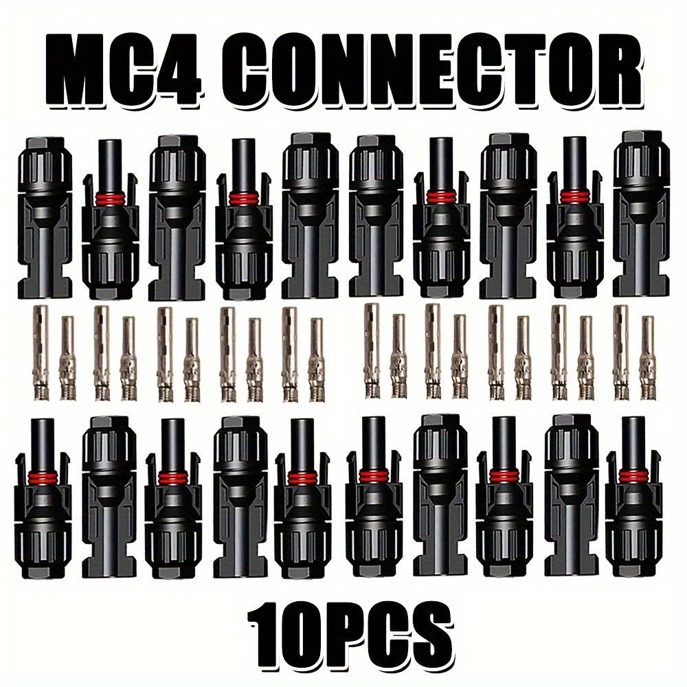 TEMU 10 Pairs, Solar Plug Mc4 Plug Male Female Solar Panel Plugs For 2.5/4/6 Mm2 Solar Cable Solar System Solar Panel Photovoltaic Connector