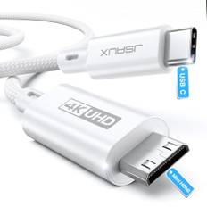 JSAUX USB C till mini HDMI-kabel 1 m (INTE HDMI), bärbar dator till bärbar bildskärmskabel, hög hastighet 4K-kabel (4K@30Hz/2K@60Hz/1080P), kompatibel med bärbar bildskärm, ångdäck, bärbar dator