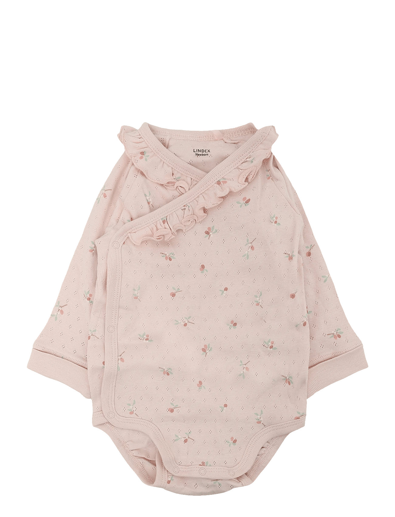Lindex Body Wrap Pointelle W Frill Ao - Pink - 62