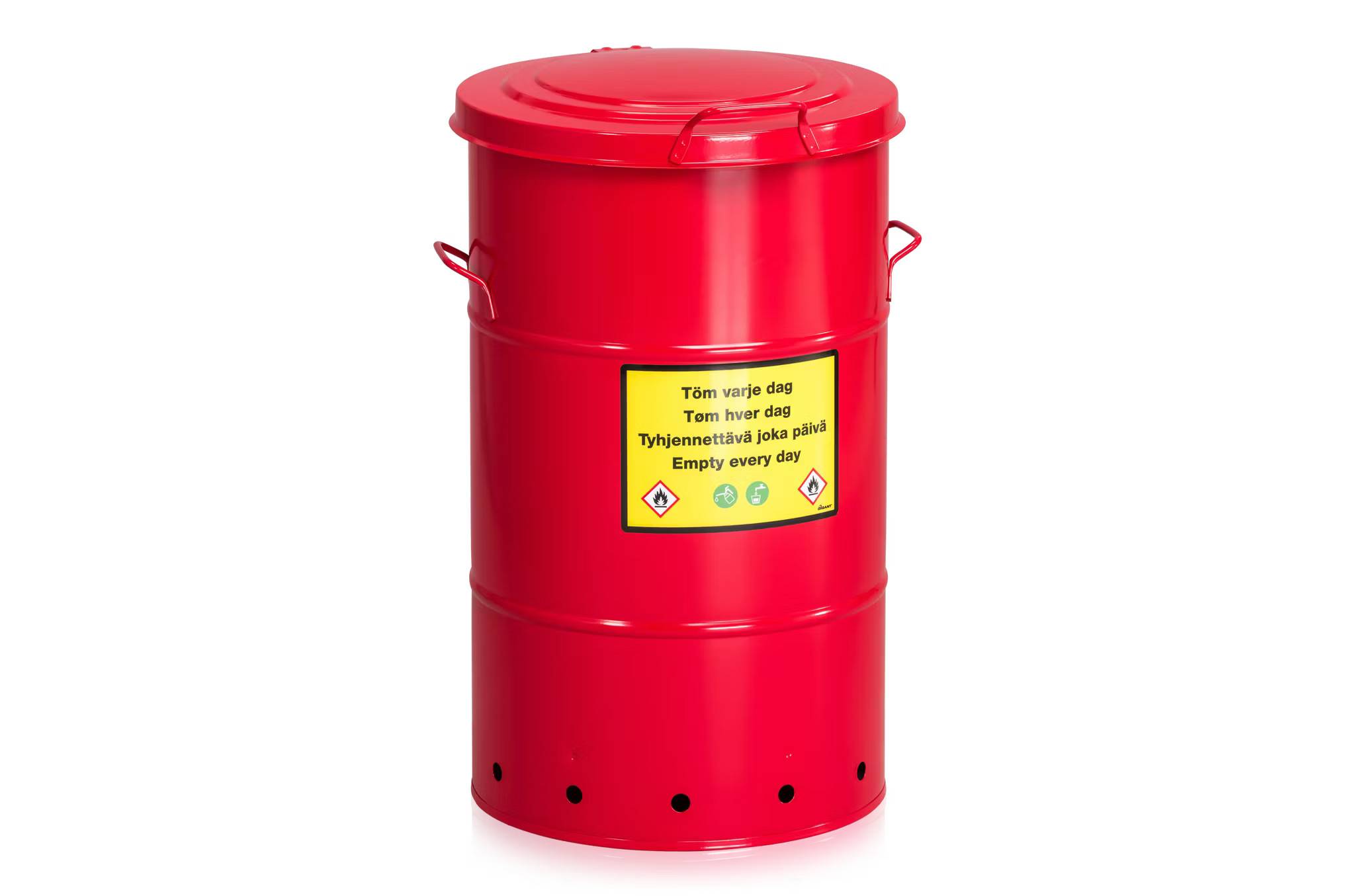 Avfallstunna Säkerhet 115 liter röd, 2-482-5