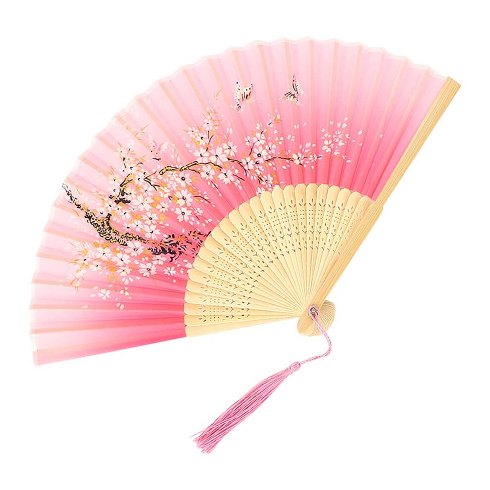Vintage fällbar handfläkt kinesiska japanska bambufläktar hantverksgåvor kvinnor dansföreställning rekvisita heminredning ornament