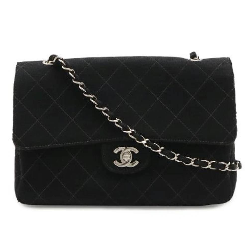 Chanel Vintage Pre-owned Matelasse Cotton Leather Shoulder Bag - Vintage - Dame - Sort - ONE SIZE - Uld