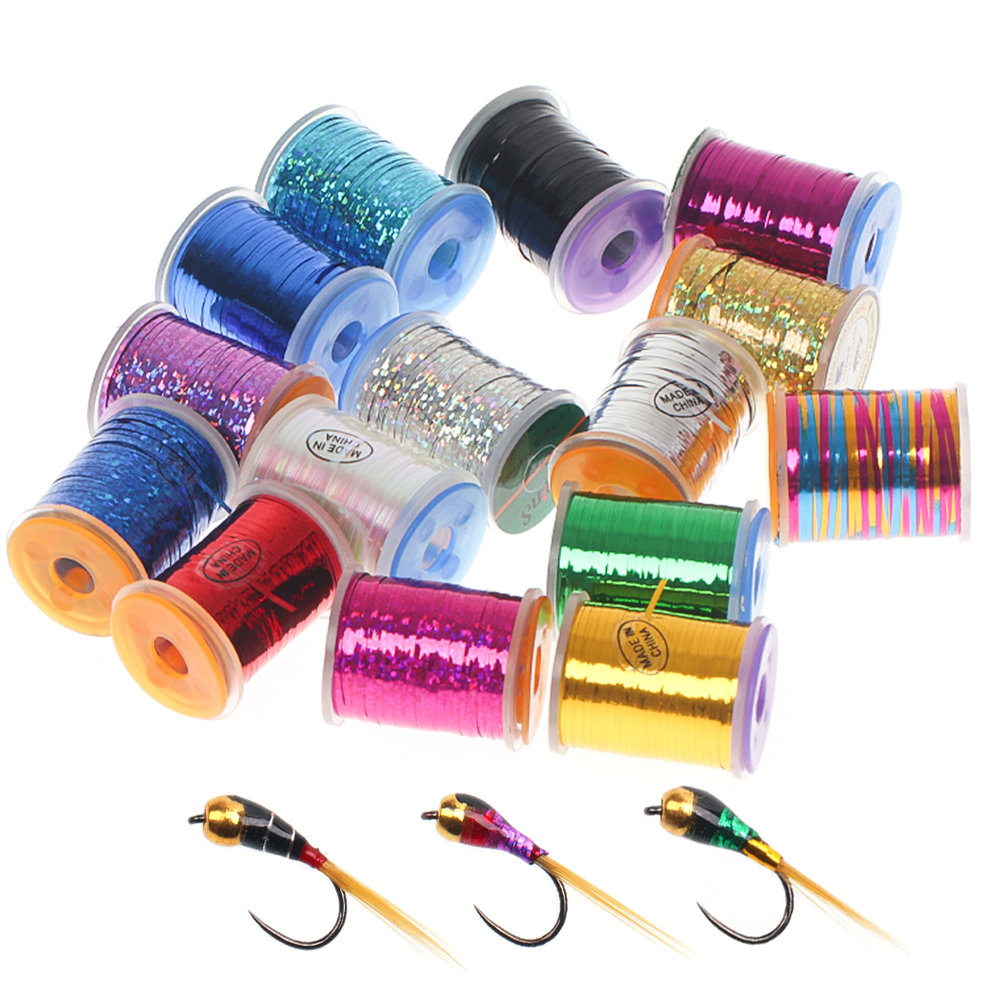 1pc/2pcs 1mm Flat Mylar Tinsel Flash Holographic Flashabou Tinsel Fly Tying Material For Flashback Nymphs Salmon Streamer Fly