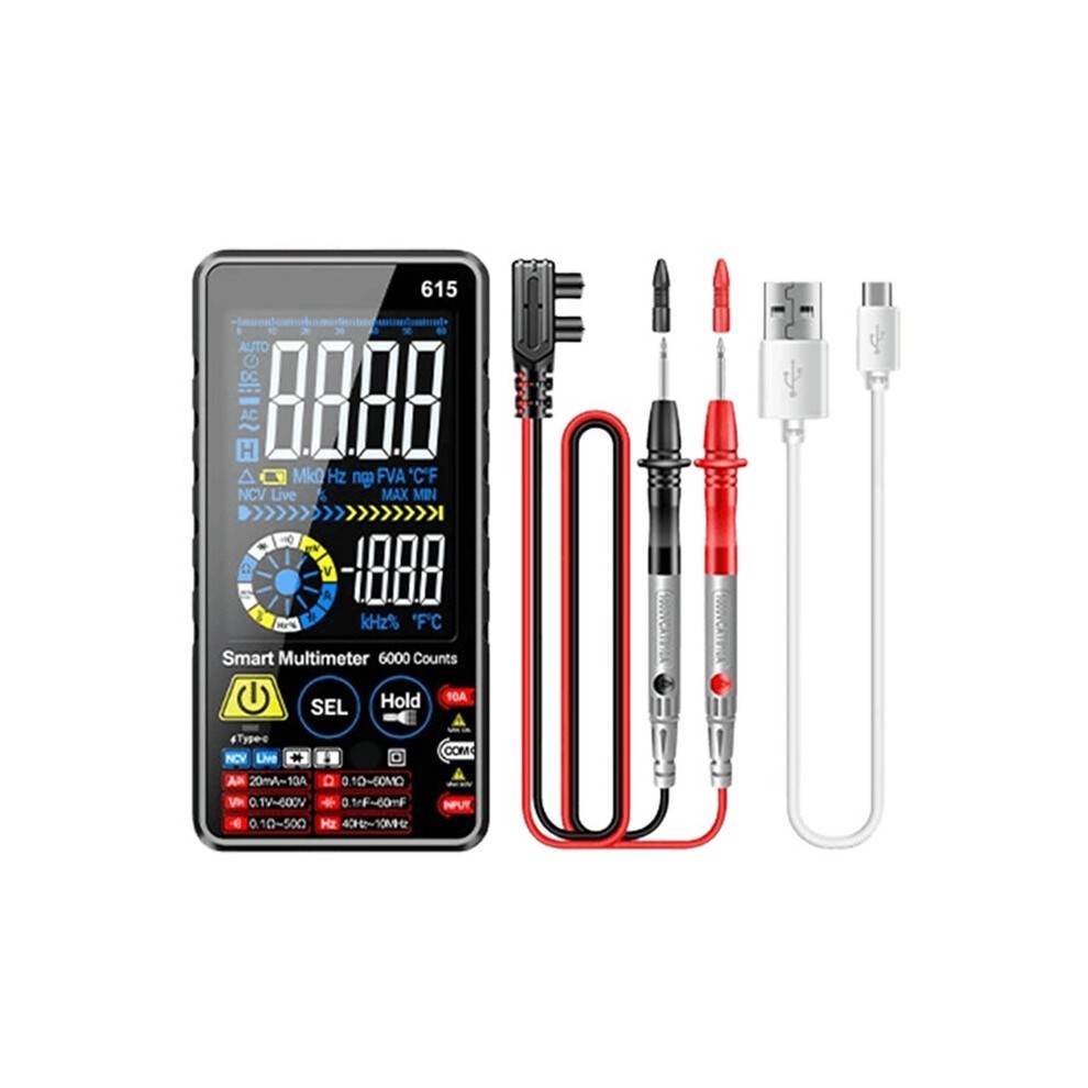 Digital Multimeter Touchscreen AC/ Voltage Current Capacitors Resistance NCV Test Tools USB Recharge Multitester