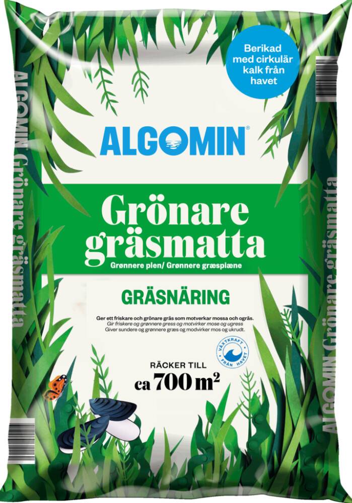GRÄSNÄRING ALGOMIN GRÖNARE GRÄSMATTA 13KG