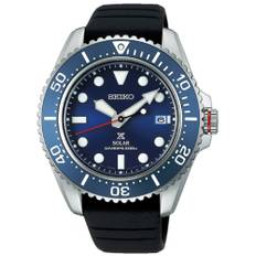 Seiko Prospex Compact Solar Diver Blue Dial Rubber Strap Men's Watch SNE593P1