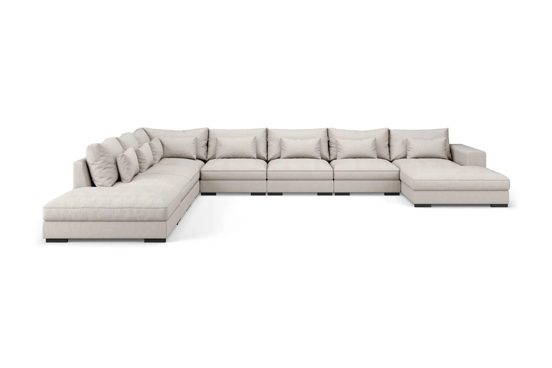 Dubai Stor U-modulsofa Byggbar med Divan Højre - Lys / Beige
