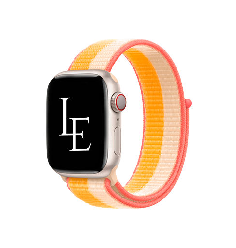 Apple Watch (38/40/SE/41/42mm) - L'Empiri™ Sport+ Nylon Velcro Rem - Gul/Beige