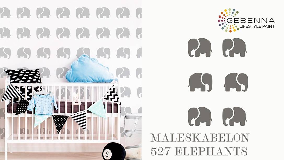 Målarschablon: Elephants Nr. 527